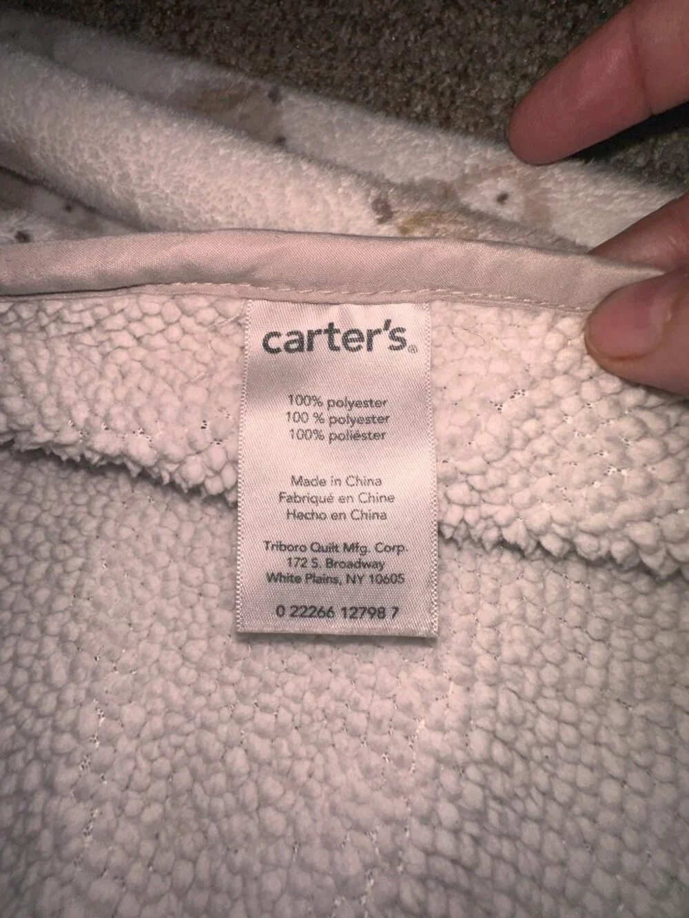 Carter's Owl Baby Blanket Security Lovey Sherpa Brown Gray Tan brown Cream